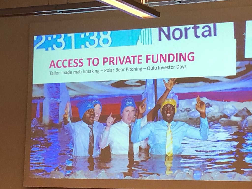 Slaj z prezentacji, tytuł "Access to private funding"