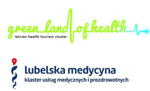 Logotypy Latvian Health Tourism Cluster i Klastra Lubelska Medycyna